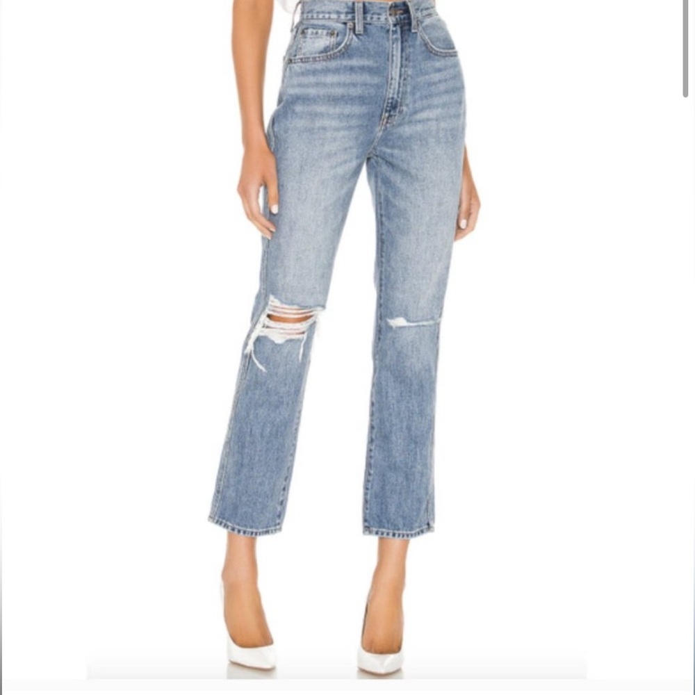Pistola Eden High Rise Distressed Mom Medium Wash Blue Jeans Size 30